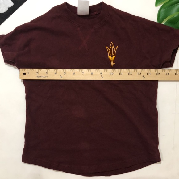 Maroon ASU Pitchfork Tee, S 6/6x - Picture 4 of 6